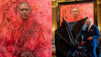 King Charles’ New Portrait Draws Controversy... ‘Blood-Red’ Color as Queen Camilla Creates a Whimsical Style Statement...
