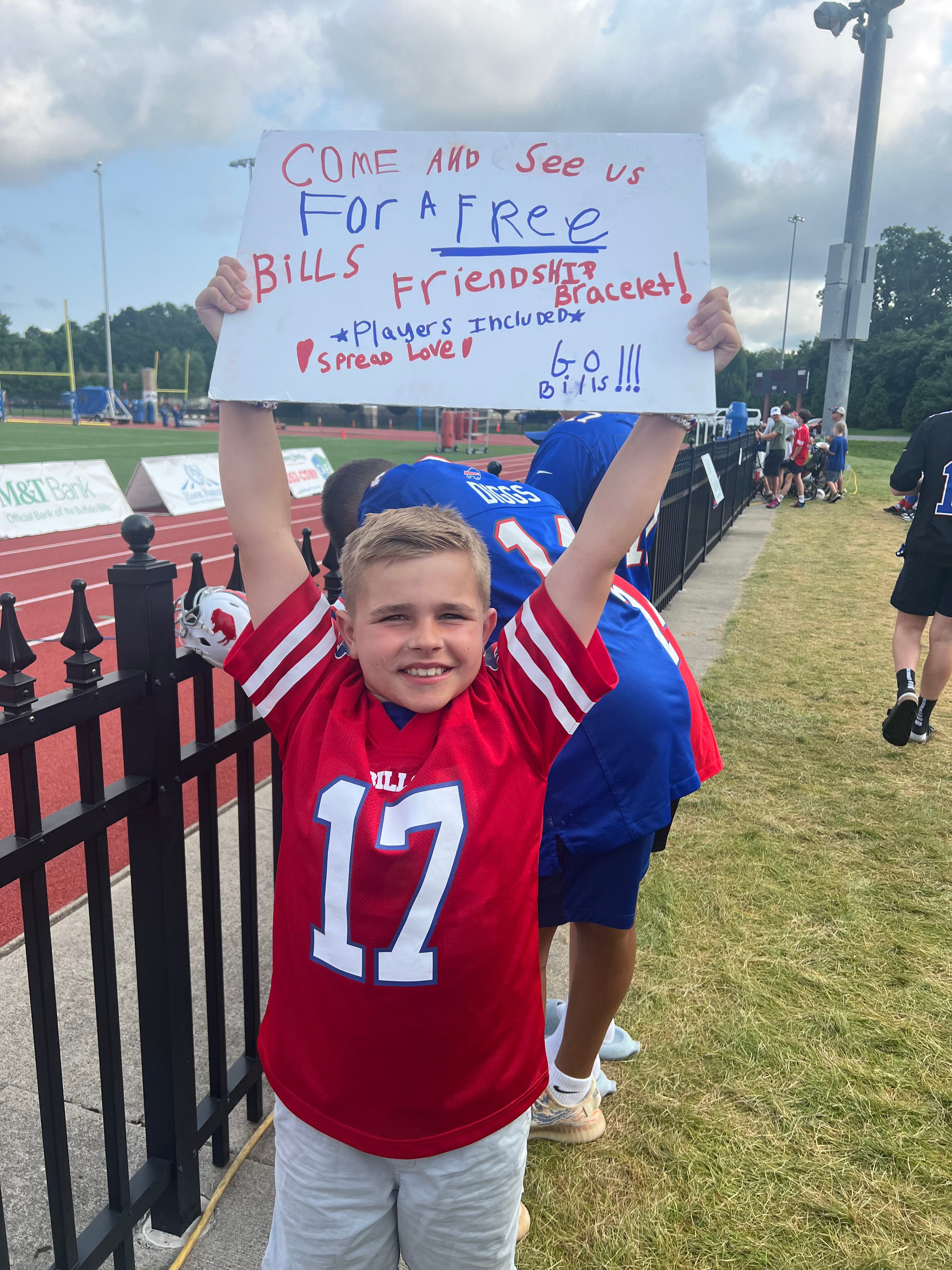 Spencerport boy's welcoming gift to Bills first round draft pick worn in WR's rookie photo