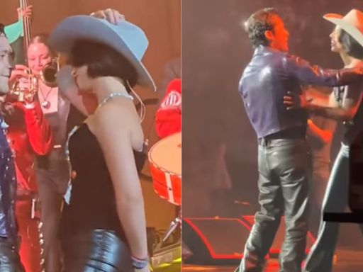 Así se arrodilló Christian Nodal ante Ángela Aguilar en su concierto en Monterrey