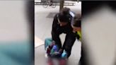 Police officer caught ‘stamping’ on homeless man and dragging him across ground