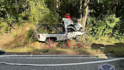 Driver extricated after crashing into tree Monday morning