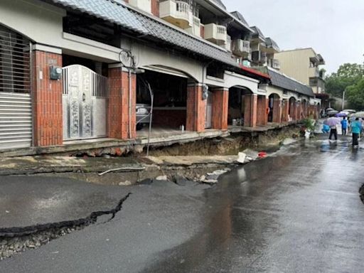 雨炸南投！竹山鎮驚見地層下陷「1人高」 透天別墅26戶居民緊急撤離