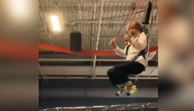 Forever Young: 84-Yr-Old Grandma Hops On Zip Line At Grandson's Birthday Party