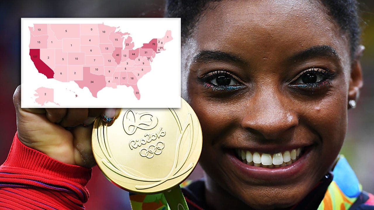 Map: See which states have the most Summer Olympic gold medals