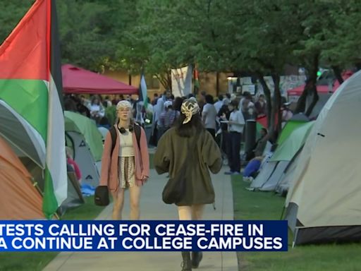 DePaul University pro-Palestinian encampment draws counter-protesters
