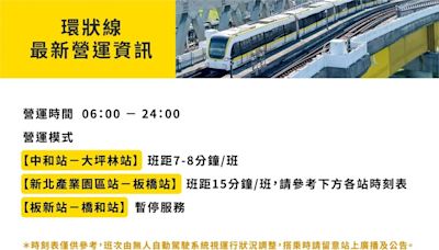 捷運環狀線「這日起」縮短班距 南段7分鐘、北段15分鐘