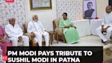 Bihar: PM Narendra Modi pays tribute to Sushil Kumar Modi at his residence in Patna