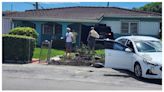 Aparatoso accidente en Hialeah deja un carro incrustado en una casa