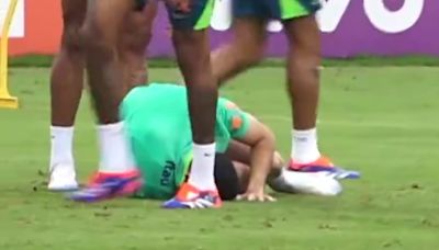 Martinelli FORCED OFF training pitch in Brazil after nasty collision