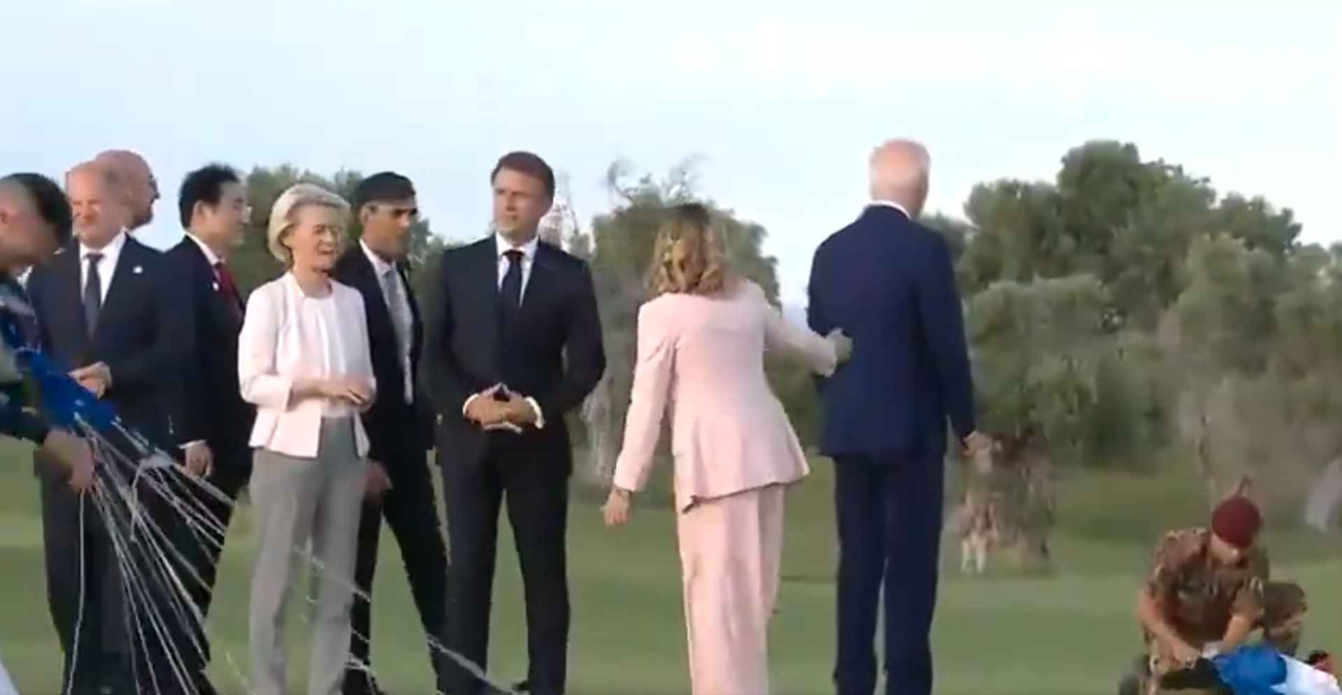 Watch: Italian Prime Minister Retrieves Biden As He Wanders Away From World Leaders at the G-7 Summit