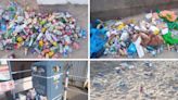Beach covered in rubbish after thousands flock to the coast