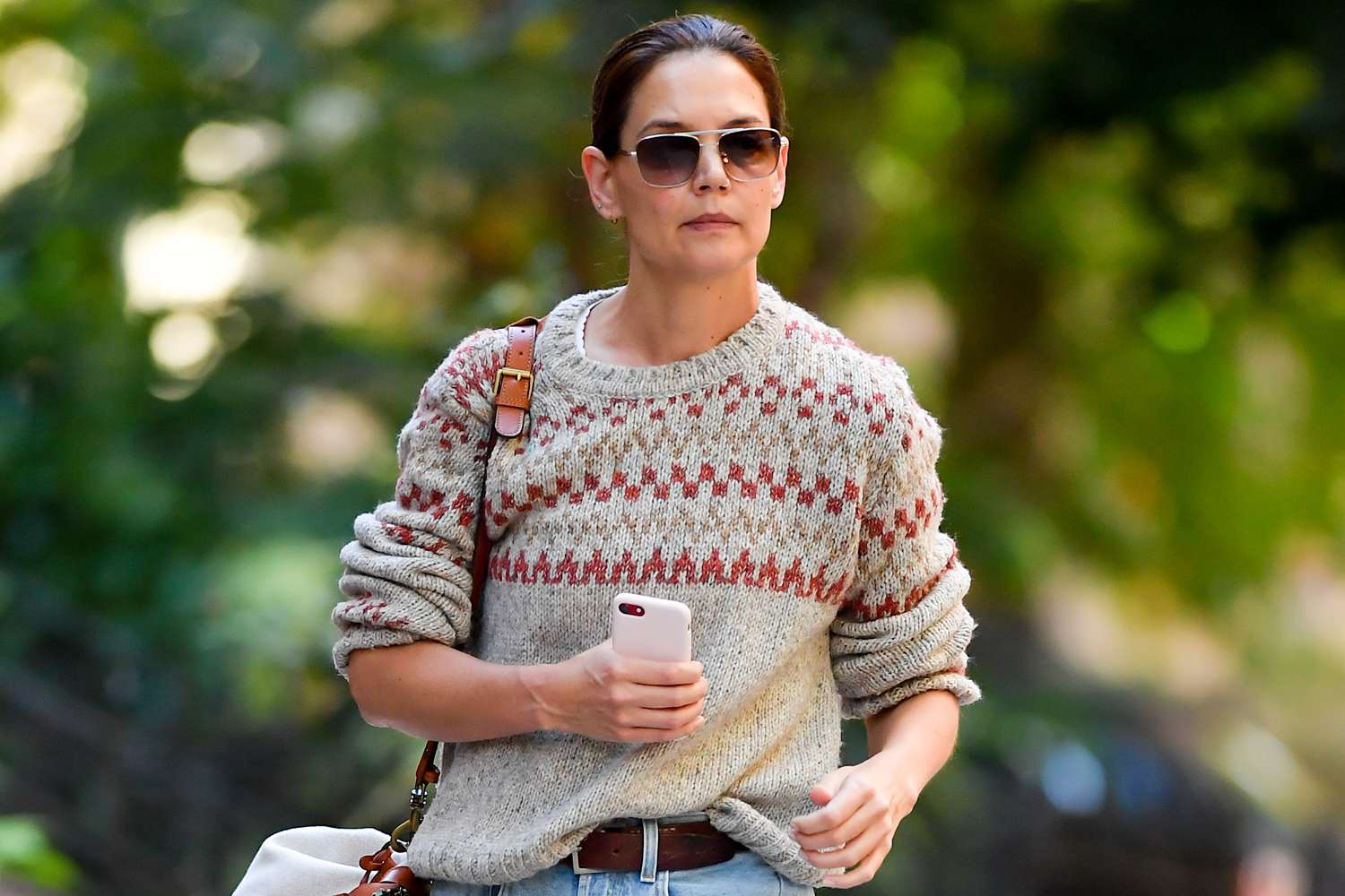 Katie Holmes Stepped Out in the Classic Sweater Style Jennifer Lopez Wears, Too