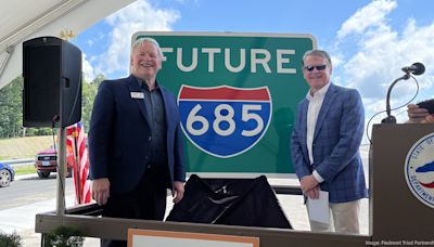 NC Department of Transportation and Carolina Core officials unveil Future Interstate 685 sign on US 421 - Triad Business Journal