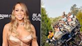 Mariah Carey has her hair brushed and styled while riding “Harry Potter” roller coaster