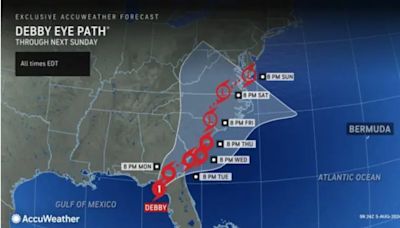 Hurricane Debby makes landfall. Latest updates on forecast track, maps for N.J.