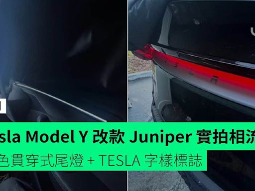 Tesla Model Y 改款 Juniper 實拍相流出 紅色貫穿式尾燈 + TESLA 字樣標誌