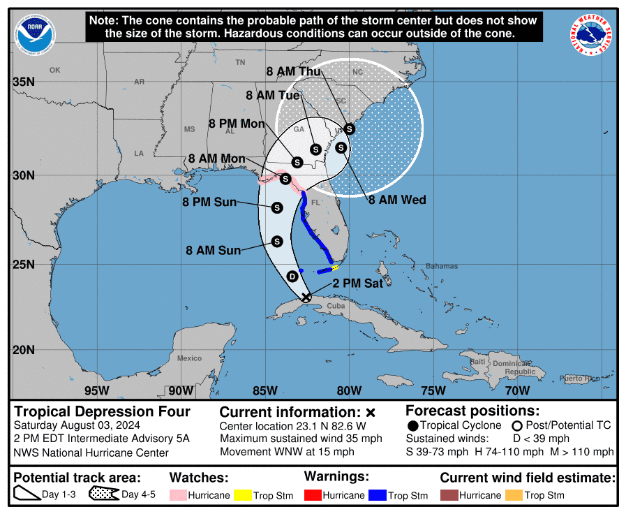 Hurricane Watch: North Florida, Big Bend on alert as tropical depression strengthens