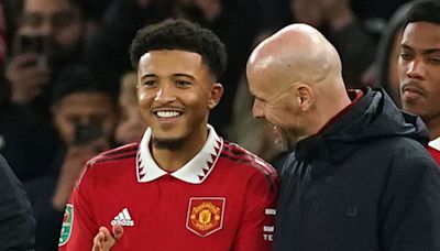 Jadon Sancho: Manchester United forward returns to first-team training after holding positive talks with Erik ten Hag