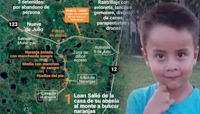 El mapa de la desesperada búsqueda de Loan en Corrientes: el recorrido y las principales pistas que analiza la Justicia