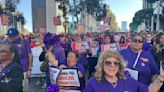 Thousands rally over expected school cuts, a rebuke to LAUSD's pledge to protect workers