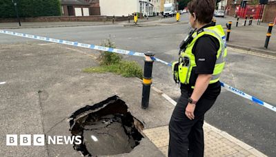 Road is closed off in Wisbech after two sinkholes appear