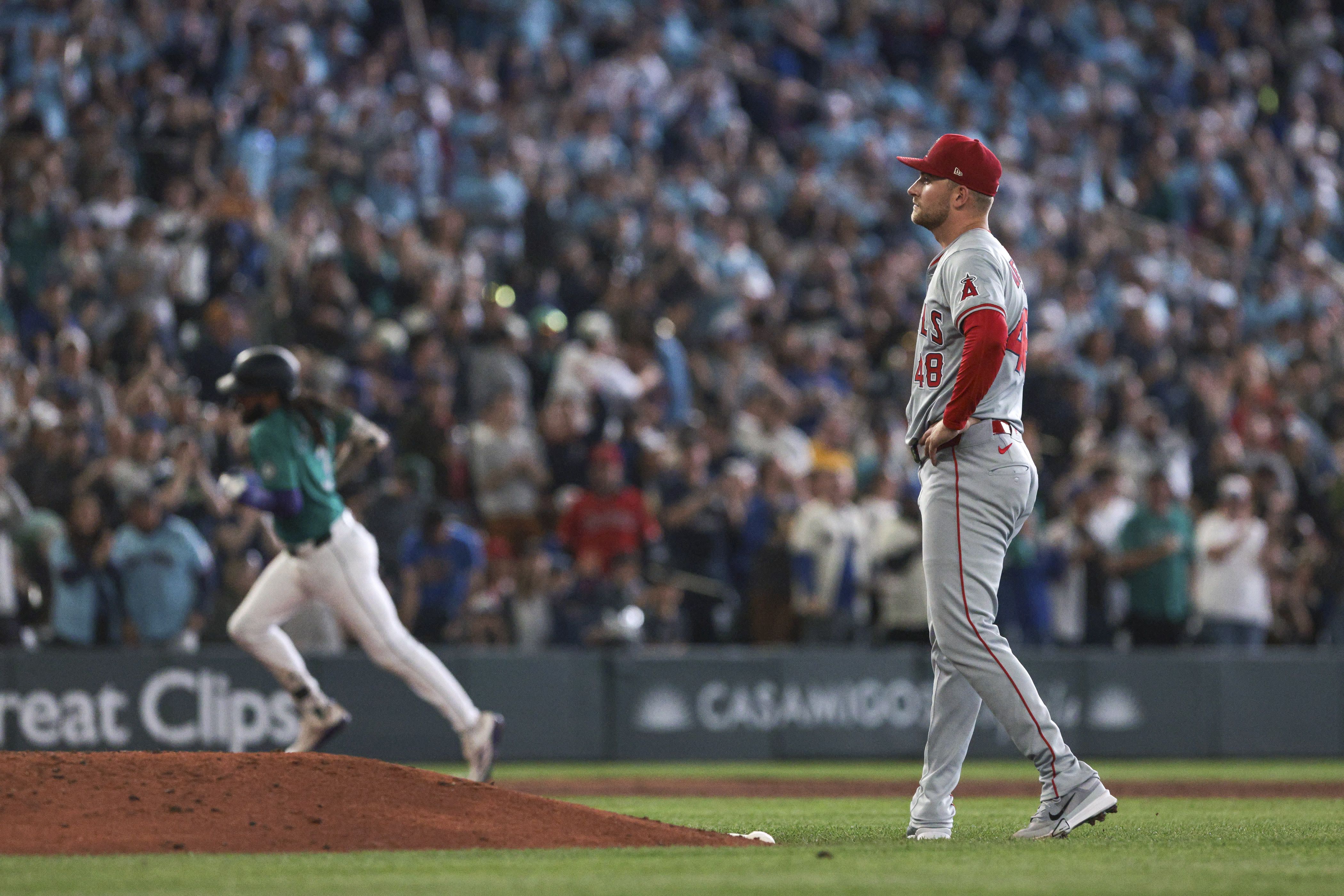 Reid Detmers and Angels can't hold back Mariners in blowout loss