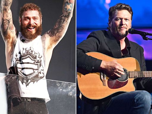 Post Malone Teases Country Collaboration with Blake Shelton — and Gwen Stefani 'Can't Handle' Her Excitement