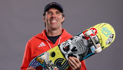 51-year-old Andy Macdonald puts on Tony Hawk-approved Olympic skateboard showing