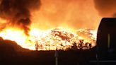 Firefighters battle huge fire at recycling plant in NE Houston