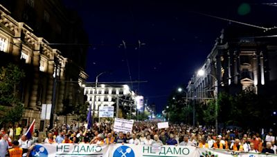 Thousands protest in Serbian capital against lithium mine