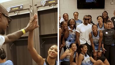 Usher Hangs Out With Angel Reese, Chicago Sky After Win Over LV Aces