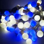 聖誕燈100燈LED圓球珍珠燈串(插電式/藍白光透明線/附控制器跳機)(高亮度又省電)