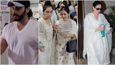 Malaika Arora attends stepfather Anil Mehta’s prayer meet; Kareena Kapoor Khan, Arjun Kapoor pay respects