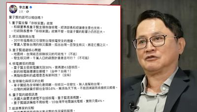 童子賢的話可以信嗎？李忠憲質疑他主張「核電30%需再建4.5座核四」：新核電廠要蓋哪、高階核廢料有新科技嗎？