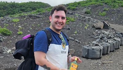 Glasgow man takes Buckfast to top of active volcano in Japan