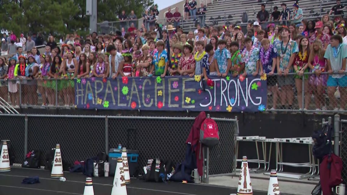 Local high schools pay tribute to Apalachee High School under Friday night lights