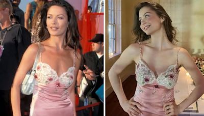 La hija de Catherine Zeta-Jones y Michael Douglas festejó sus 21 años con un especial vestido de su mamá