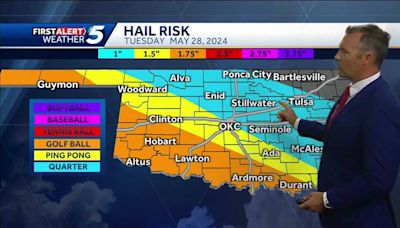 TIMELINE: Storms could bring hail, 70 mph winds and a tornado risk to Oklahoma