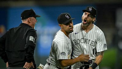 Jake Cave after umpire Lance Barkdale’s call costs Rockies vs. Dodgers: “On a swing and miss, that game’s won”