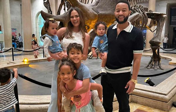 Chrissy Teigen Shares Snaps of ‘Beautiful, Chaotic’ Museum Trip with John Legend and Their Kids