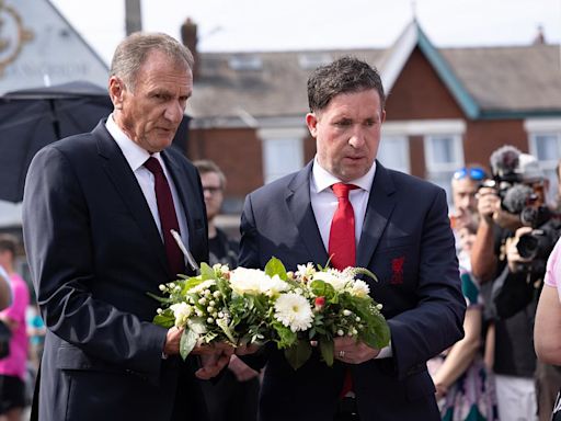 Robbie Fowler and Phil Thompson attend the scene of Southport stabbing