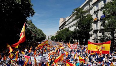 El PP volvió a convocar a miles de personas en Madrid contra Pedro Sánchez y la amnistía que se convertirá en ley el jueves