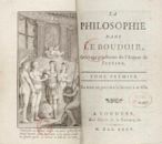 La philosophie dans le boudoir