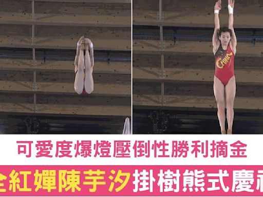 中國跳水女雙全紅嬋陳芋汐大熱衛冕 壓倒性勝利展現超凡實力 頒獎時搞笑一幕超萌爆燈