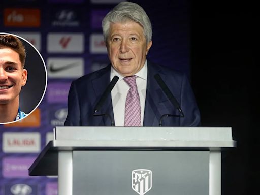 La reacción del presidente del Atlético de Madrid cuando le preguntaron sobre los rumores acerca de la posible llegada de Julián Álvarez