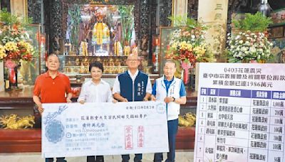 援助花蓮震災 台中募款近2000萬 - 地方新聞