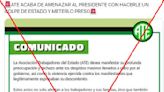 Sindicato argentino de trabajadores estatales no advirtió que derrocaría al presidente