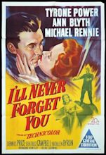 I'LL NEVER FORGET YOU Original One sheet Movie Poster Tyrone Power Ann ...