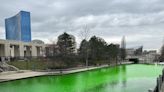 Indianapolis firefighters dye canal green after mechanical issues with fountain