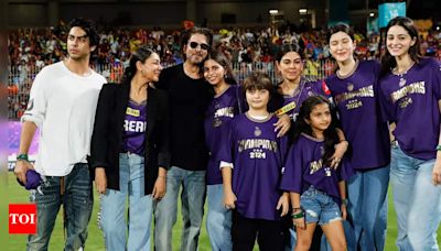 'Tearful hugs and happy smiles': Emotional Shah Rukh Khan, Suhana and family celebrate KKR's third IPL title triumph - Watch | Cricket News - Times of India